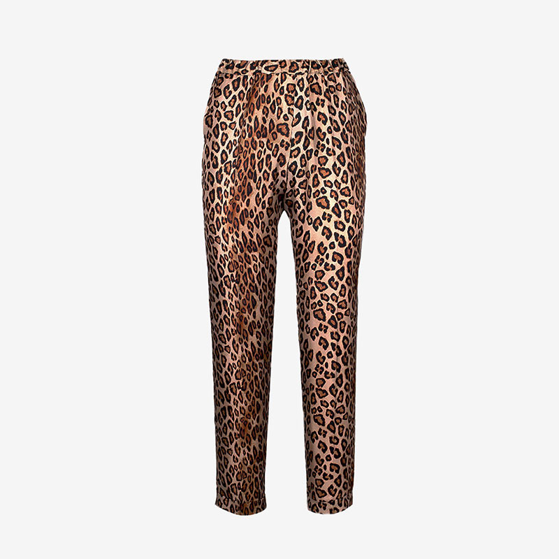 Issimo x Alberto Biani Leopard Trousers - 100% silk - CHICISSIMO – Bottoms