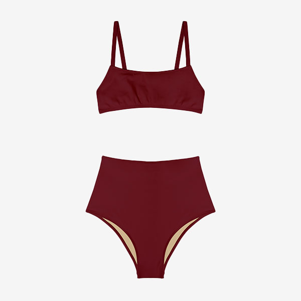 Lido Undici Two Piece Swimsuit - Pomegranate - 100% Lycra - CHICISSIMO - Beachwear