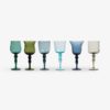 Bitossi Home diseguale collection set six glasses assorted shapes, nuances blue green home decor ISSIMO
