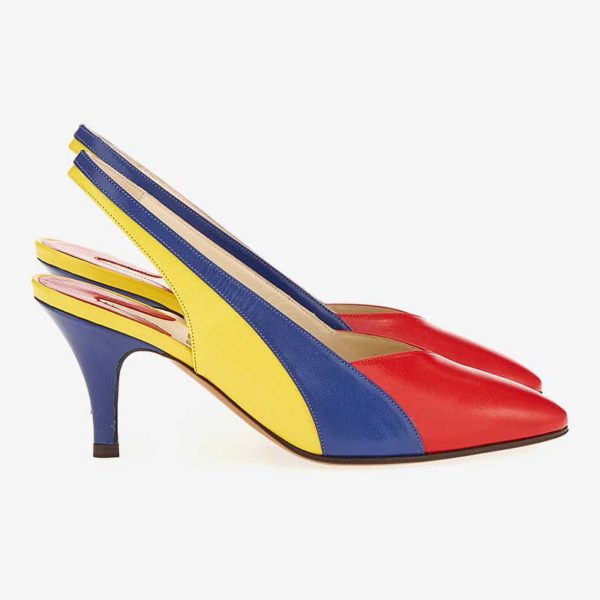 Ferragamo's Creations partenope slingback sandal 1961, multicolor side fashion ISSIMO