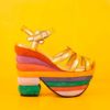 Ferragamo's Creations rainbow sandal 1938 multicolor, lifestyle fashion ISSIMO