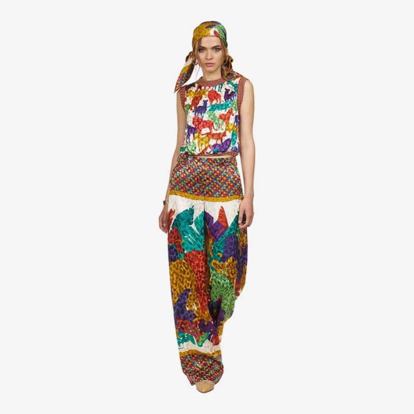 Ferragamo's Creations silk knit top, multicolor full fashion ISSIMO