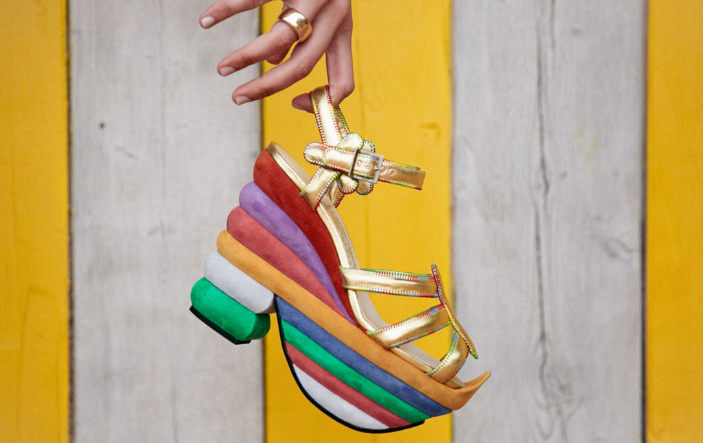 Ferragamo's Creations rainbow sandal 1938 multicolor