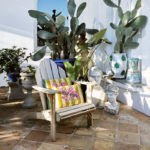 ISSIMO X Lisa Corti bougainvillea stripes pillow, sea lifestyle plants home decor