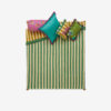 ISSIMO X Lisa Corti bougainvillea stripes quilt, full bed mustard home decor