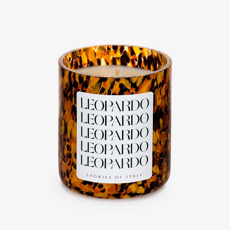 Stories of Italy leopardo candle black, yellow and orange, home decor ISSIMO