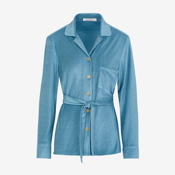 Giuliva Heritage The Giulietta Jacket, terrycloth sky blue front fashion ISSIMO