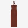 Giuliva Heritage The Leda Dress, terrycloth chocolate brown front fashion ISSIMO