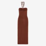 Giuliva Heritage The Leda Dress, terrycloth chocolate brown front fashion ISSIMO