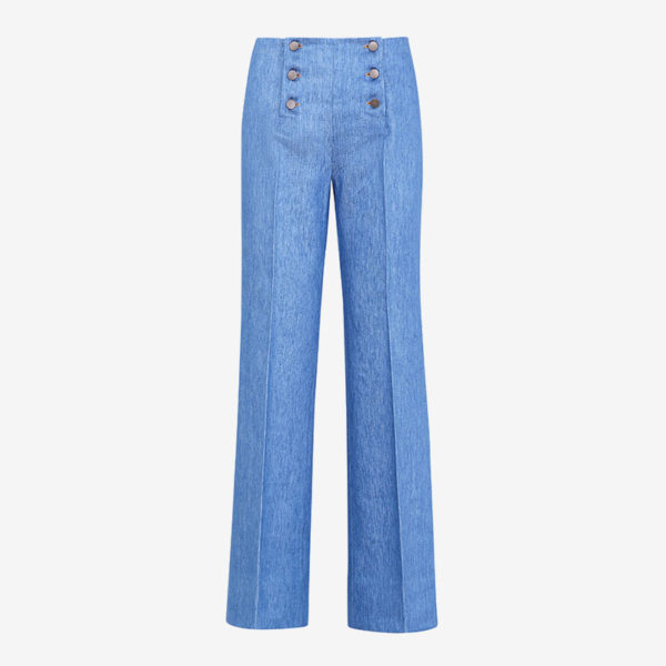Giuliva Heritage The Sailor Trousers, blue denim front fashion ISSIMO