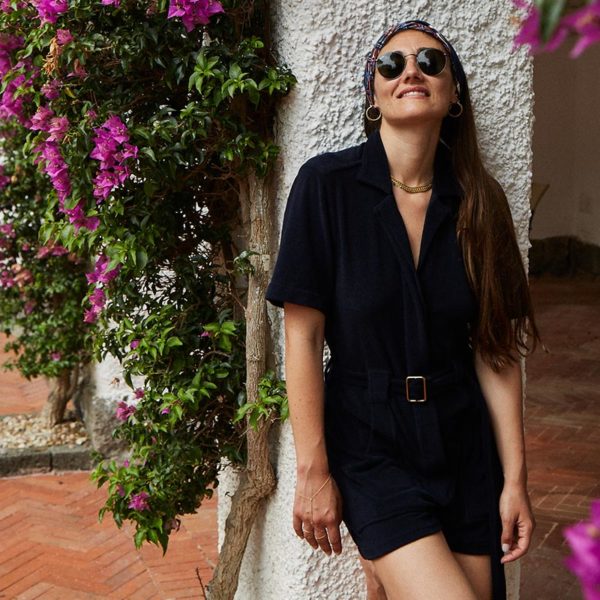 Giuliva Heritage The Sienna Jumpsuit, cotton terrycloth navy blue lifestyle fashion ISSIMO