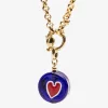 Amourrina lido necklace, blue heart red detail jewelry ISSIMO