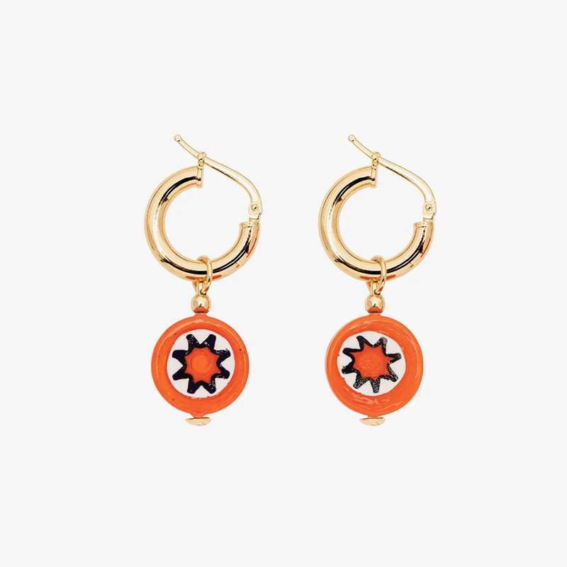 Amourrina lido schiona earrings medium, orange star 8 jewelry ISSIMO