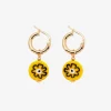 Amourrina lido schiona earrings medium, yellow anemone black jewelry ISSIMO