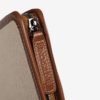 Battistoni leather inserts tie case tan, detail fashion ISSIMO