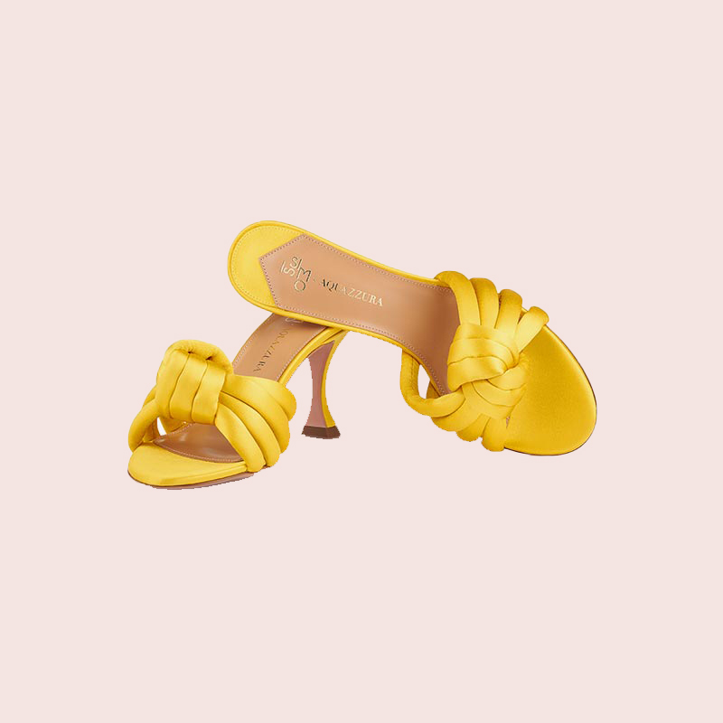 Issimo x Aquazzura mule 75 sunshine yellow