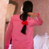 Issimo x Schostal pyjama pink & bordeaux, back fashion