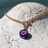 Amourrina lido necklace blue heart red, front lifestyle jewelry ISSIMO