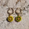 Amourrina lido schiona earrings medium yellow anemone black, lifestyle jewelry ISSIMO