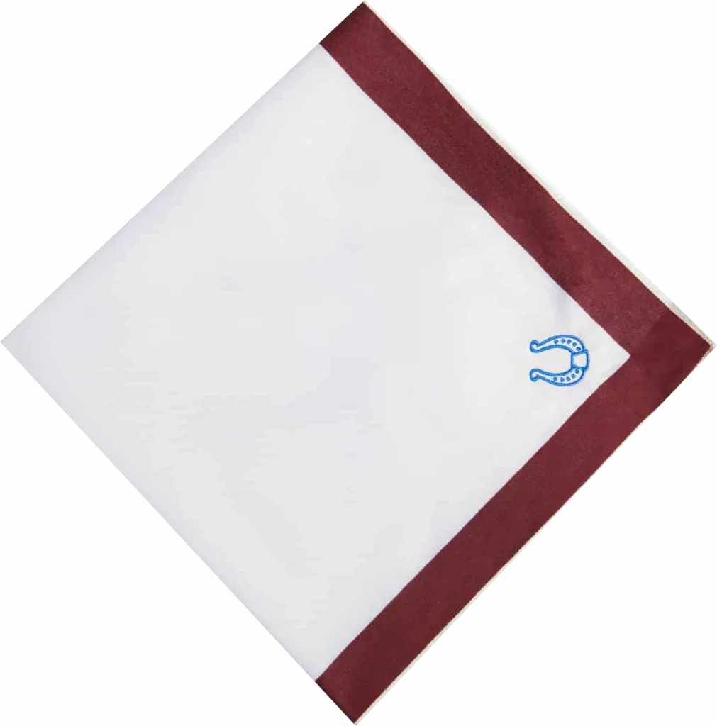 issimo x schostal handkerchief with ferro di cavallo embroidery, accessories