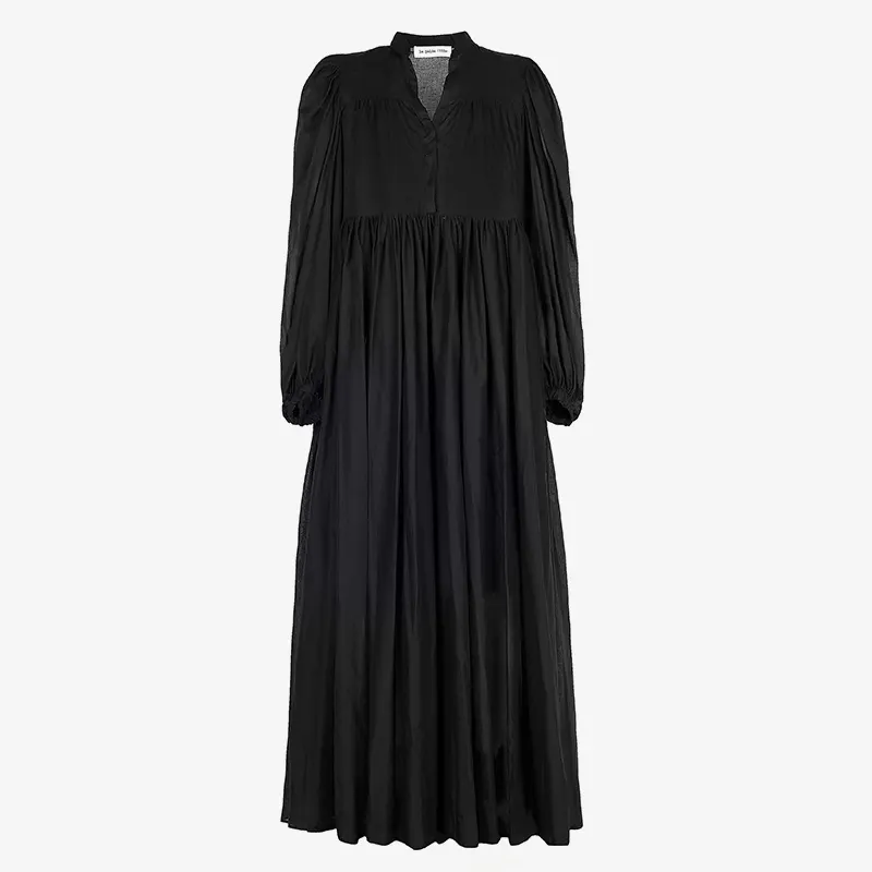 La Jolie Fille iconic zoe maxi dress, black front fashion ISSIMO