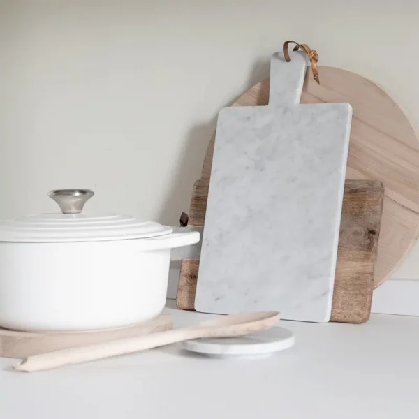 Marmolove cutting board white carrara marble, wood lifestyle kitchen ISSIMO