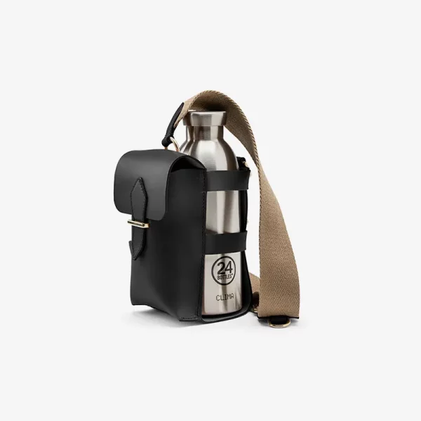 Officina del poggio bottle bag with pocket and bottle black, fashion ISSIMO