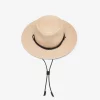 Officina del poggio panama straw o keeffe hat natural nero, fashion ISSIMO