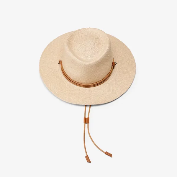 Officina del poggio panama straw o keeffe hat natural tan, fashion ISSIMO
