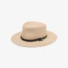 Officina del poggio panama straw o keeffe hat side natural nero, fashion ISSIMO