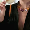 Amourrina Fenice necklace, multicolor lifestyle model detail jewelry ISSIMO