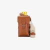 Officina Del Poggio bottle bag with pocket and bottle, front tan fashion ISSIMO