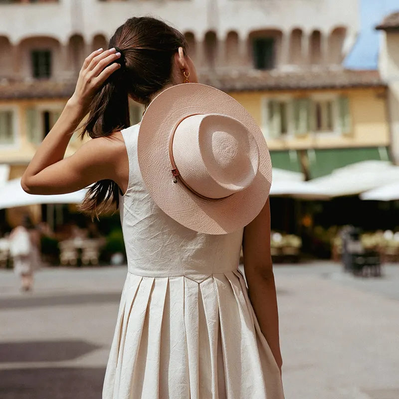 Officina del Poggio Panama Straw O Keeffe Hat Natural Tan, lifestyle fashion ISSIMO