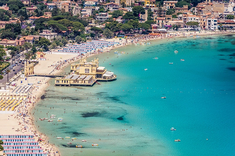Mondello, beach in Palermo Sicily, Italy