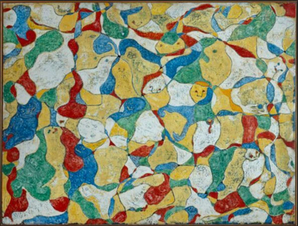 Max Ernst, la festa a sellains, 1964, olio su tela