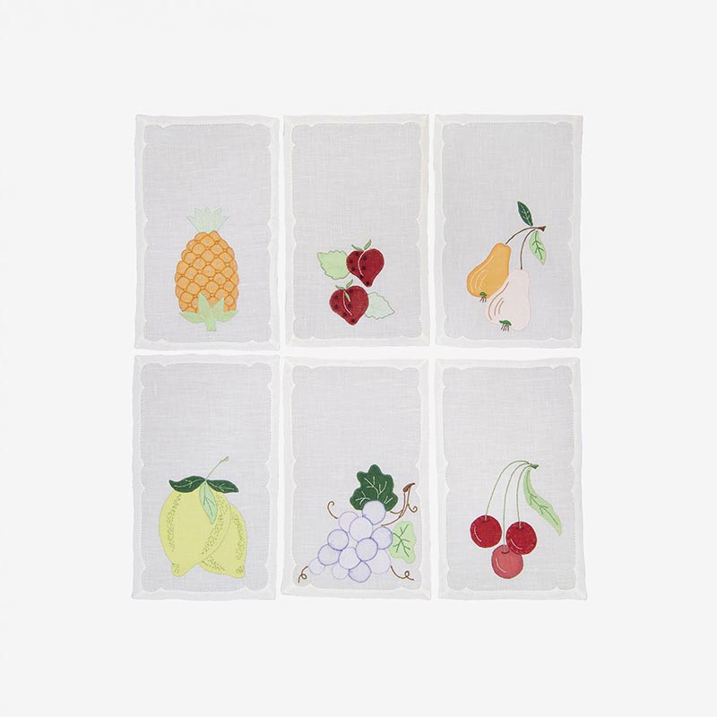 TAF fruits tableware napkins set of 6