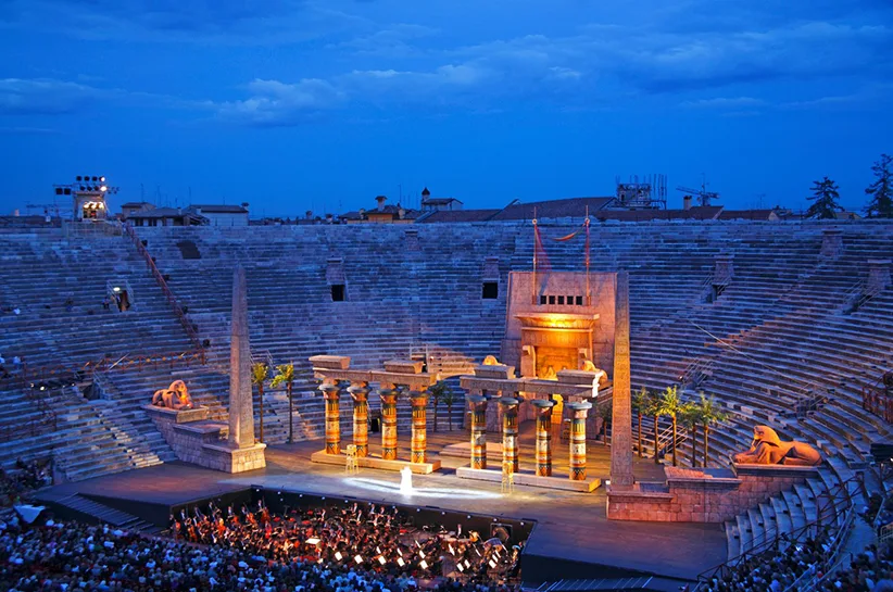 Five events to look forward Italy in 2023. Arena of Verona. Aida Giuseppe Verdi