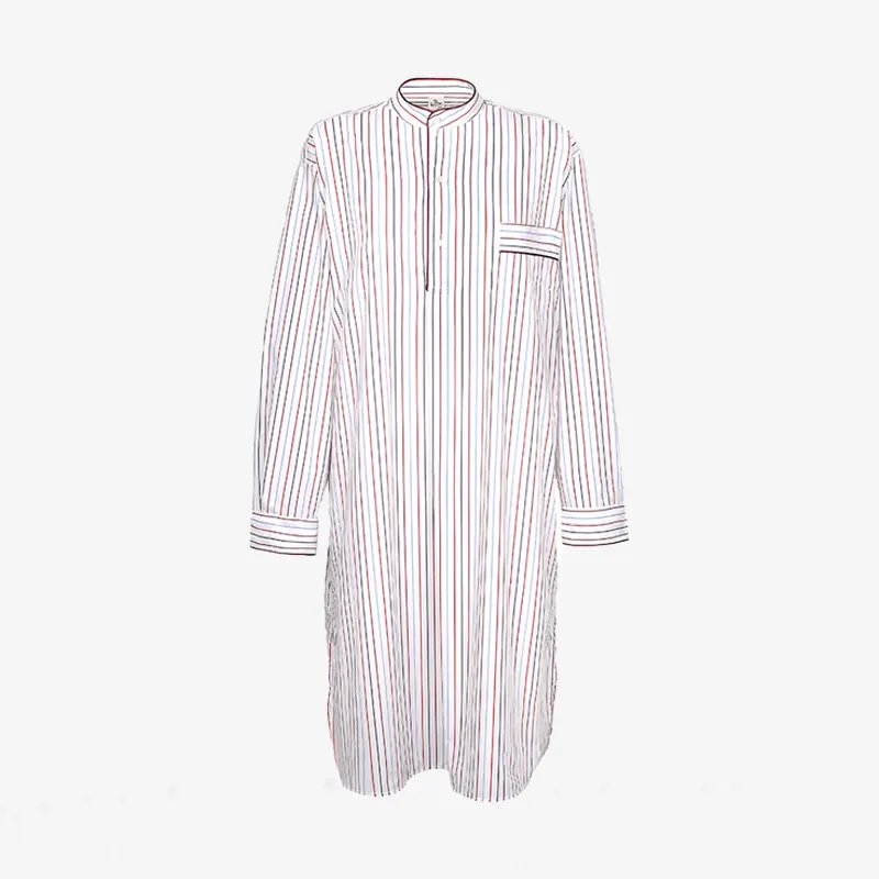 ISSIMO X Schostal Unisex Nightshirt - White & Multicoloured Stripes