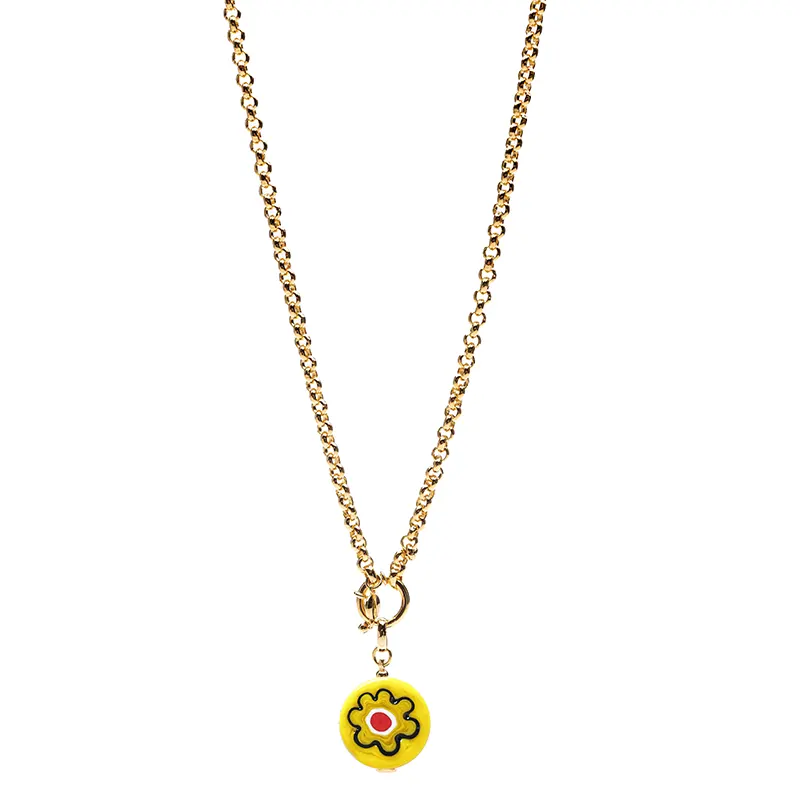 lido necklace anemone yellow and red