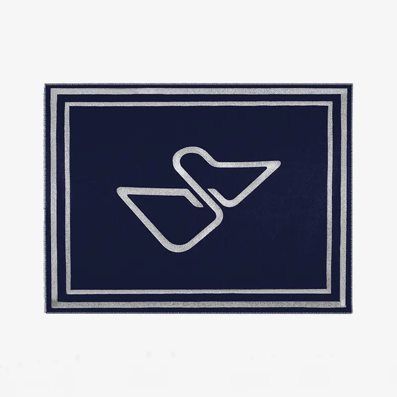 issimo cashmere logo blanket blu navy pellicano hotels